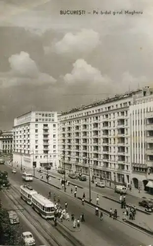 Romania Bd-ul g-ral Magheru tramvai vedere din Bucuresti