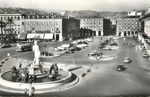 France Nice Place de la Massena & la Fontaine lumineuse du "Dieu Soleil"