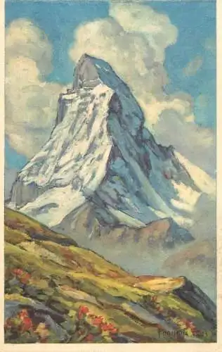 Switzerland Mont Cervin Matterhorn vu de Rifferalpe painting