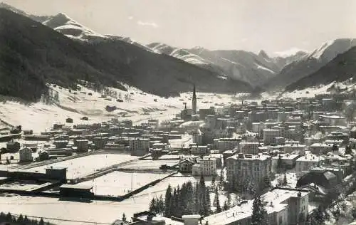 Switzerland Davos-Platz Blick gegen Tinzenhorn