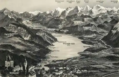 Switzerland Thun and Thunersee map view