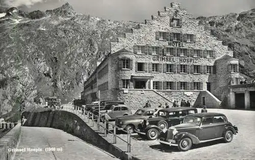 Switzerland Hotel Grimsel-Hospiz antique cars