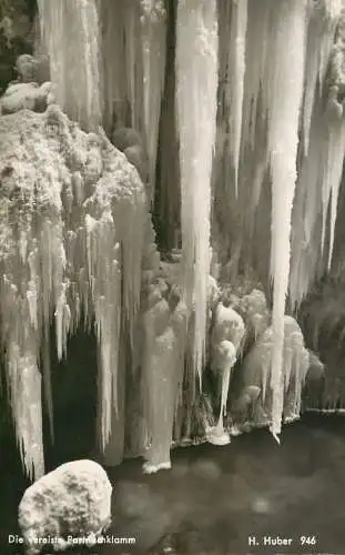 Germany Partnachklamm ice landscape detail view