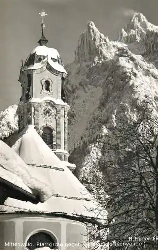 Germany Mittenwald Pfarrkirche gegen Viererspitze(Karwendel)