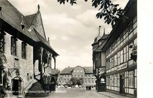 Germany Goslar/Harz Rathaustreppe mit Marktplatz