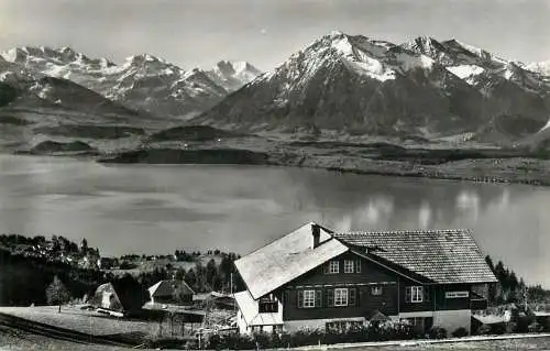 Switzerland Pension "Sonneg" Haltentegg ob Thun Thunersee & Alpenkette