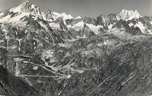 Switzerland Furkapass Blick gegen Grimselstrasse und Berneralpen