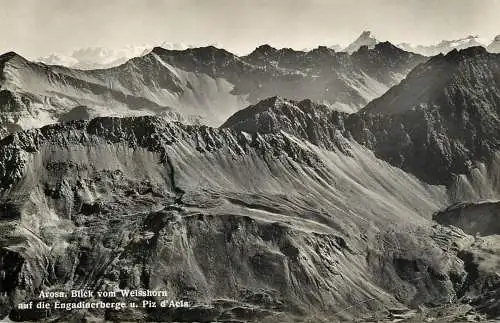 Switzerland Arosa Blick vom Weisshorn auf die Engadinerberge u. Piz d'Aela