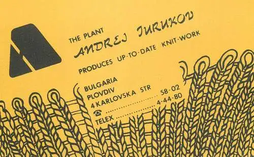 Bulgaria Radio Amateur QSL Post Card Y03CD LZ1PU Peter 1984