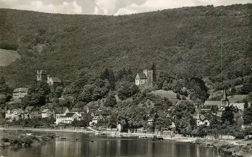 Germany Neckarsteinach, die Vierburgenstadt Blick vom Stauwehr