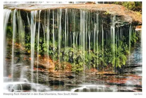 Postcard Australia New South Wales Weeping Rock waterfall in the Blue Mountains