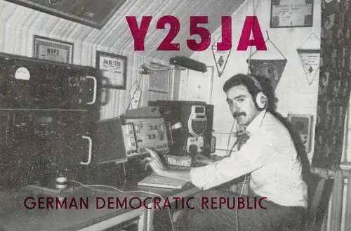 German Democratic Republic Radio Amateur QSL Card Y03CD Y25JA 1984