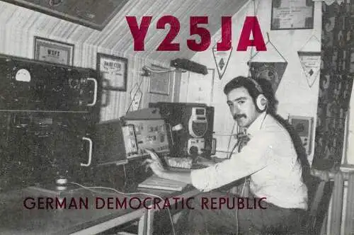 German Democratic Republic Radio Amateur QSL Card Y03CD Y25JA 1984
