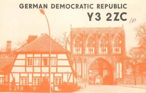German Democratic Republic Radio Amateur QSL Card Y03CD Y32XC 1983