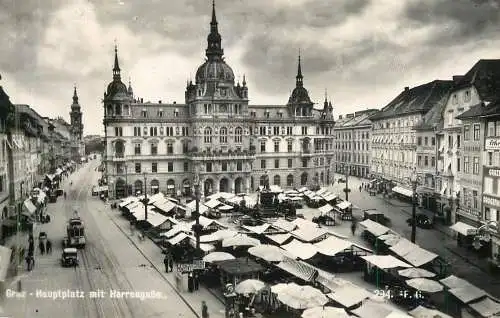 Postcard Austria Graz Hauptplatz mit Harrengasse