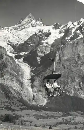 Postcard Switzerland Grindelwald Firstbahn mit Schreckhorn