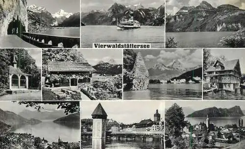 Postcard Switzerland Vierwaldstattersee paddle steamer