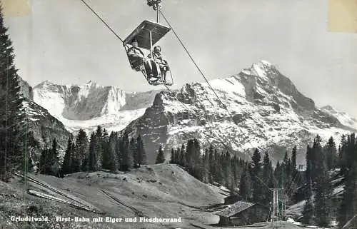 Postcard Switzerland Grindelwald teleski teleferique