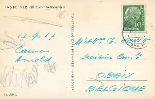 Postcard Germany Hannover Rathausturm