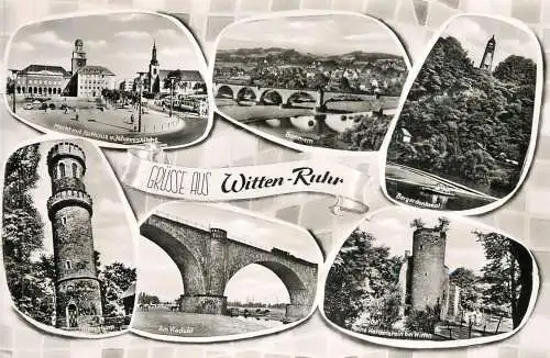 Postcard Germany Witten Ruhr tower bridge