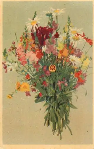 Postcard flower bouquet daisy