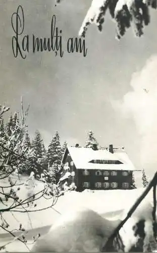 Postcard holiday New Year winter scene