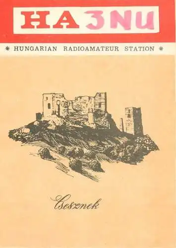QSL Card HUNGARY Radio Amateur Station HA3NU Y03CD