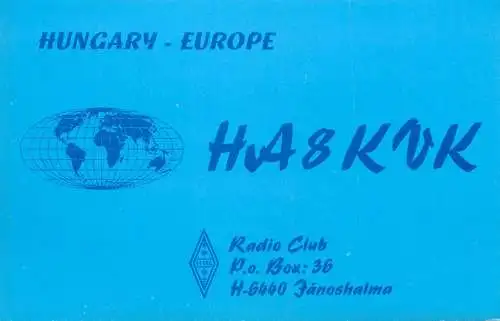 QSL Card HUNGARY Radio Amateur Station HA8KVKY03CD