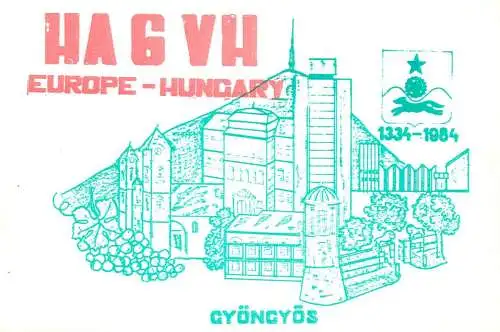 QSL Card HUNGARY Radio Amateur Station HA6VH Y03CD Geza