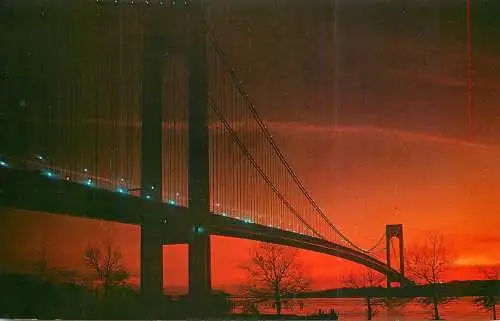 USA New York Verrazano-Narrows Bridge evening view