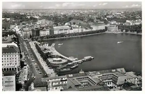 Germany Hamburg Jungfernstieg und Binnenalster aerial view