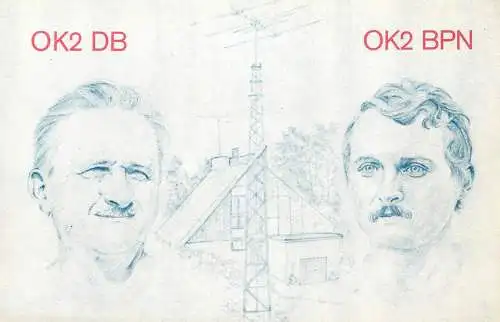 QSL Card Czechoslovakia Radio Amateur Station OK2DB OK2BPN Jarda