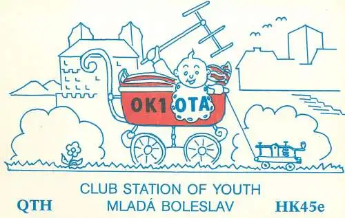 QSL Card Czechoslovakia Radio Amateur Station OK1OTA Y03CD 1984 Josef
