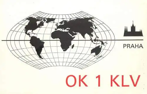 QSL Card Czechoslovakia Radio Amateur Station OK1KLV Y03CD 1983