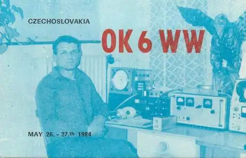 QSL Card Czechoslovakia Radio Amateur Station OK6WW Y03CD Tabor