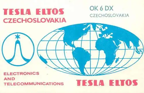 QSL Card Czechoslovakia Radio Amateur Station OK6DX Y03CD Jan