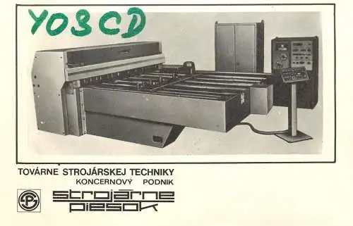 QSL Card Czechoslovakia Radio Amateur Station Y03CD Podnik