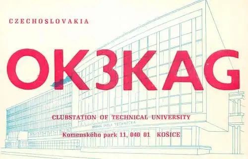 QSL Card Czechoslovakia Radio Amateur Station OK3KAG Y03CD 1983 Laco