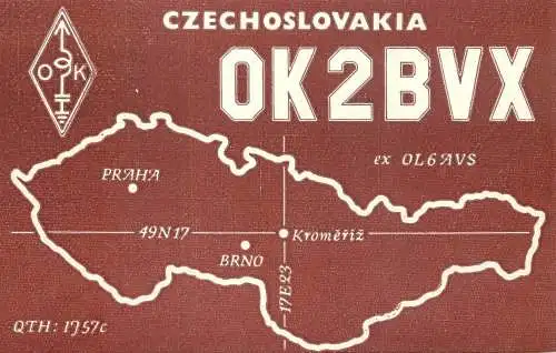 QSL Card Czechoslovakia Radio Amateur Station OK2BVX Y03CD 1984 Dalibor Sebestik
