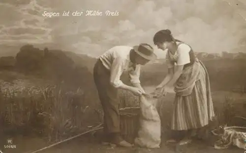 Agriculture Cultivation Segen ist der Muhe Preis harvesting Germany AK