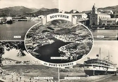 Sailing & navigation themed postcard Port Vendres paquebot cruise ship