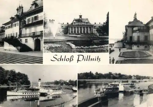 Sailing & navigation themed postcard Pillnitz castle paddle steamer