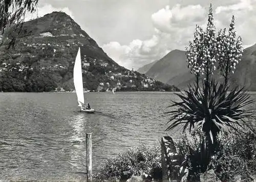 Sailing & navigation themed postcard Lugano Bre mountain Sailing Vessels