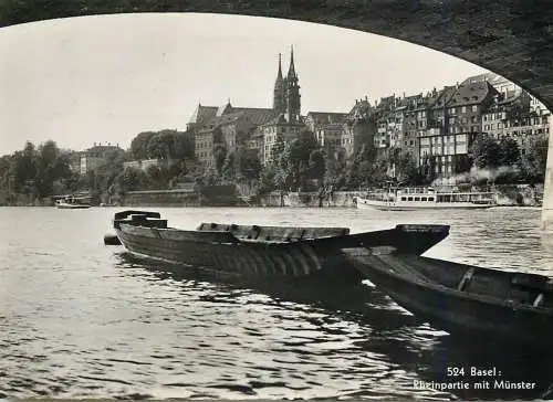 Sailing & navigation themed postcard Basel Fishing boats