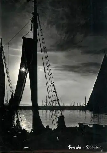 Sailing & navigation themed postcard Viserba night view Sailing Vessels