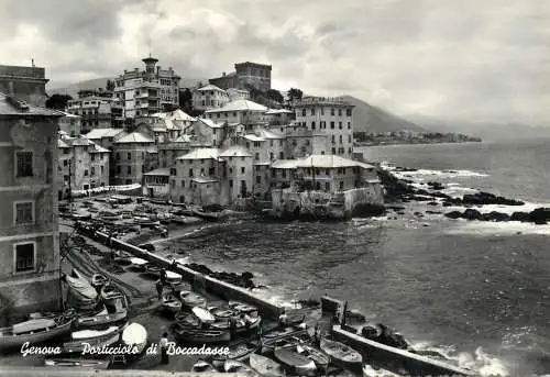 Sailing & navigation themed postcard Genova Boccadasse harbor Fishing boats
