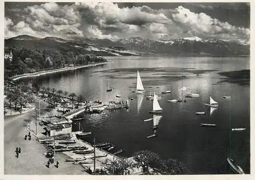 Sailing & navigation themed postcard Lausanne harbour Sailing Vessels