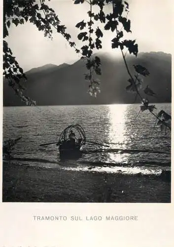 Sailing & navigation themed postcard Tramonto Lago Maggiore
