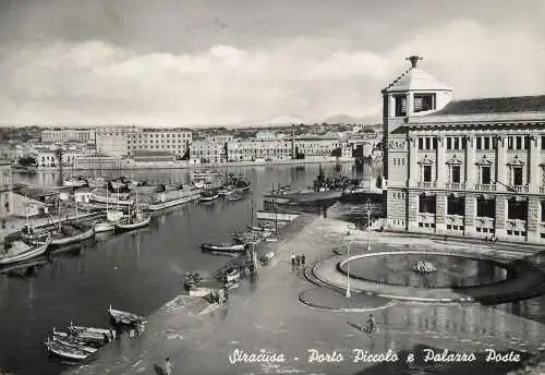 Sailing & navigation themed postcard Siracusa chanel boats