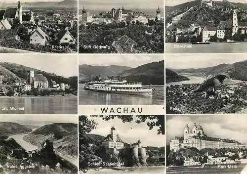 Sailing & navigation themed postcard Wachau paddle steamer
